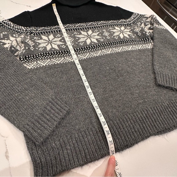 Vintage Club Room Mens Snowflake Sweater XL Shawl Collar 90s Wool Blend Nordic - Picture 8 of 9